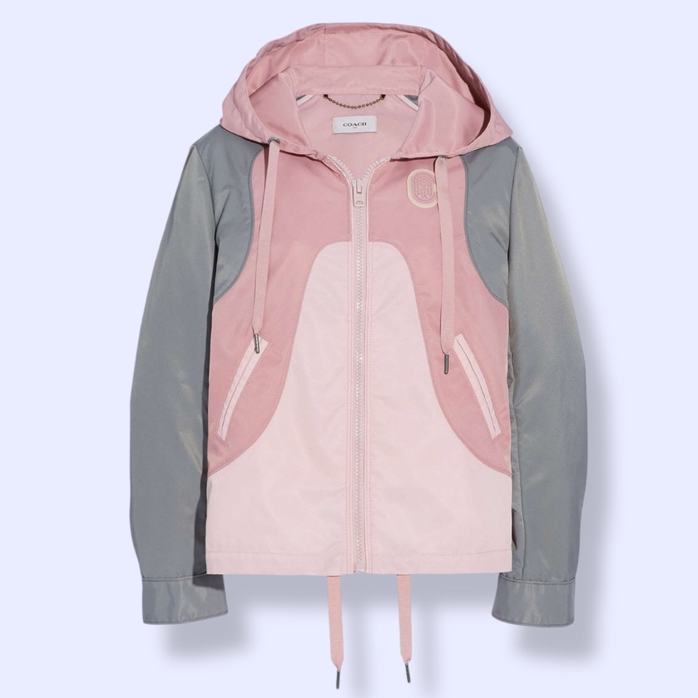 Coach Pink and Gray Western Windbreaker